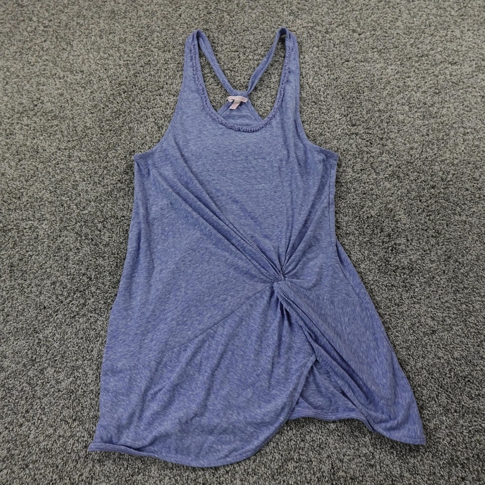 Victorias Secret Shirt Womens S Blue Twist Front Racerback Tank Top Tunic Preppy